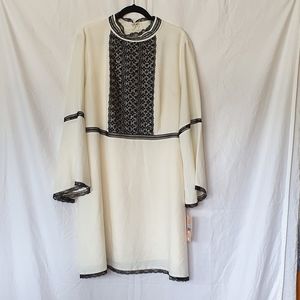 NWT Nanette white high neck, bell sleeve, dress